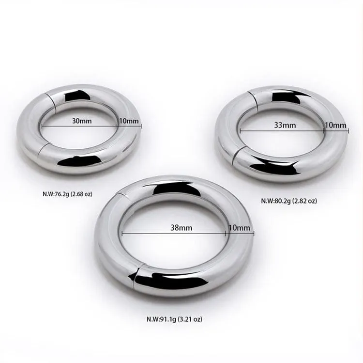 0476M      Babe Magnet Stainless Steel Magnetic Ball Stretcher Ring, Small