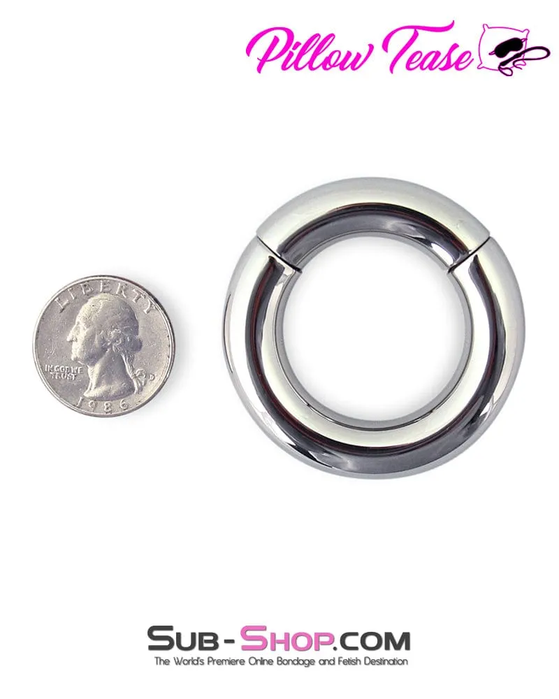 0476M      Babe Magnet Stainless Steel Magnetic Ball Stretcher Ring, Small