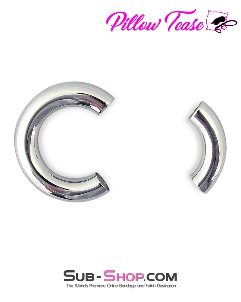 0476M      Babe Magnet Stainless Steel Magnetic Ball Stretcher Ring, Small
