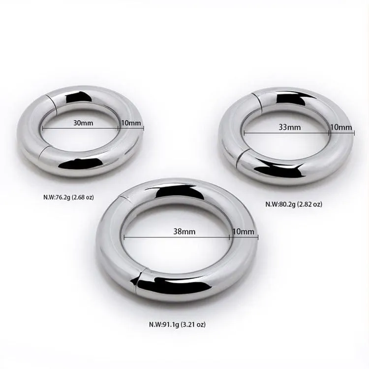 0644M      Babe Magnet Stainless Steel Magnetic Ball Stretcher Ring, Medium