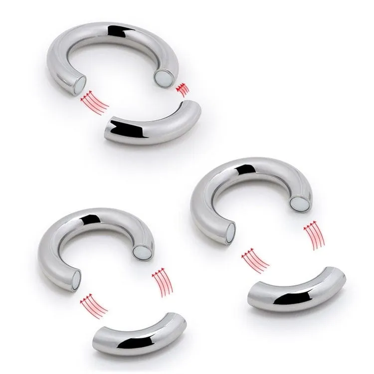 0644M      Babe Magnet Stainless Steel Magnetic Ball Stretcher Ring, Medium