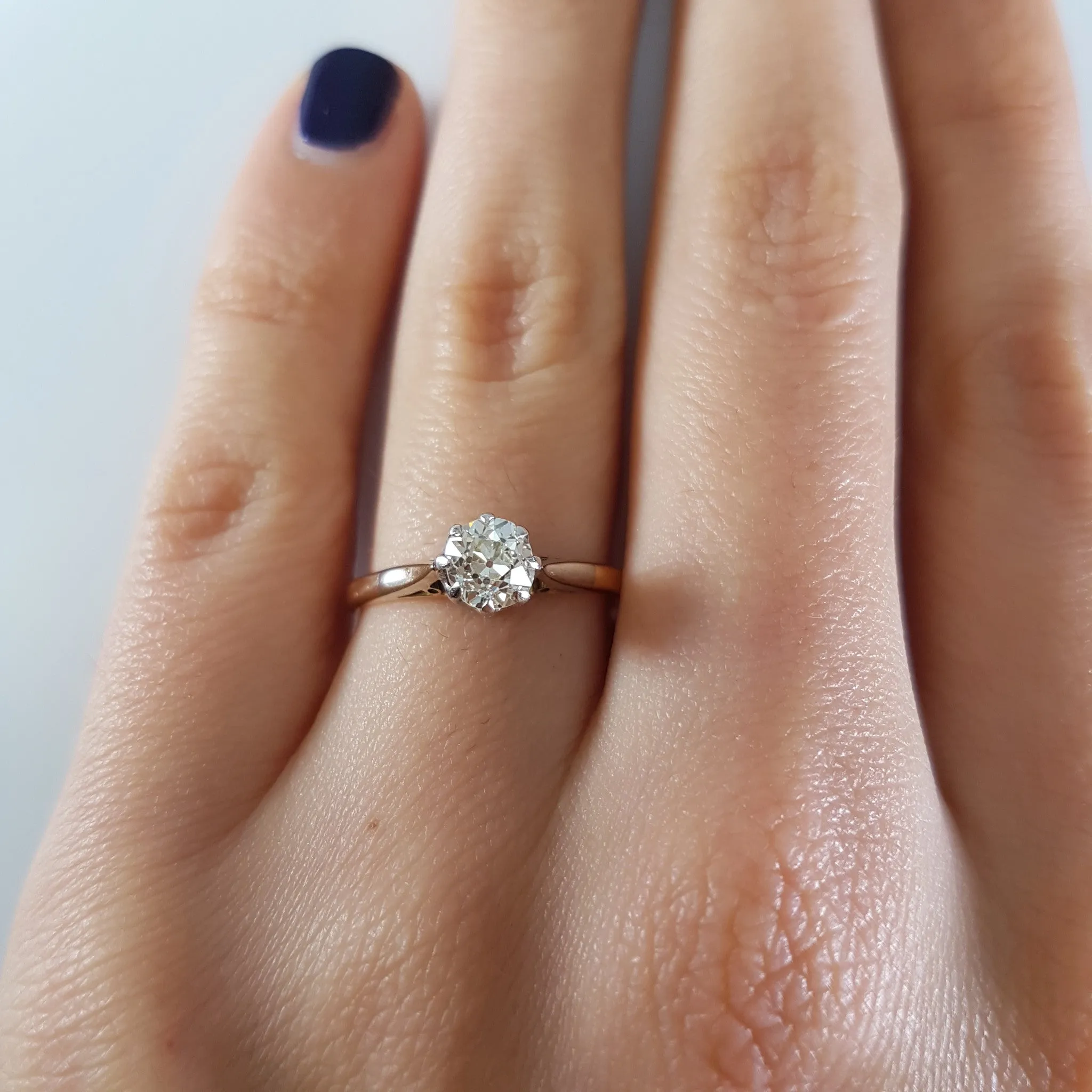 0.64CT OLD EUROPEAN DIAMOND EDWARDIAN SOLITAIRE