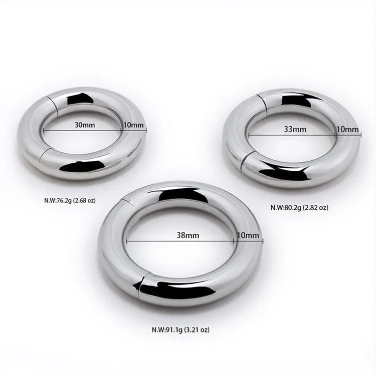 0685M      Babe Magnet Stainless Steel Magnetic Ball Stretcher Ring, Large