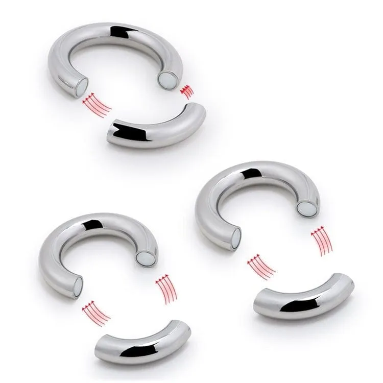 0685M      Babe Magnet Stainless Steel Magnetic Ball Stretcher Ring, Large