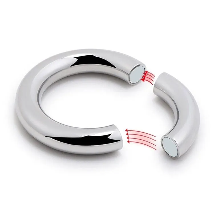 0685M      Babe Magnet Stainless Steel Magnetic Ball Stretcher Ring, Large
