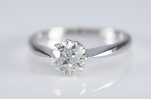 0.78CT OLD EUROPEAN CUT DIAMOND SOLITAIRE IN WHITE GOLD