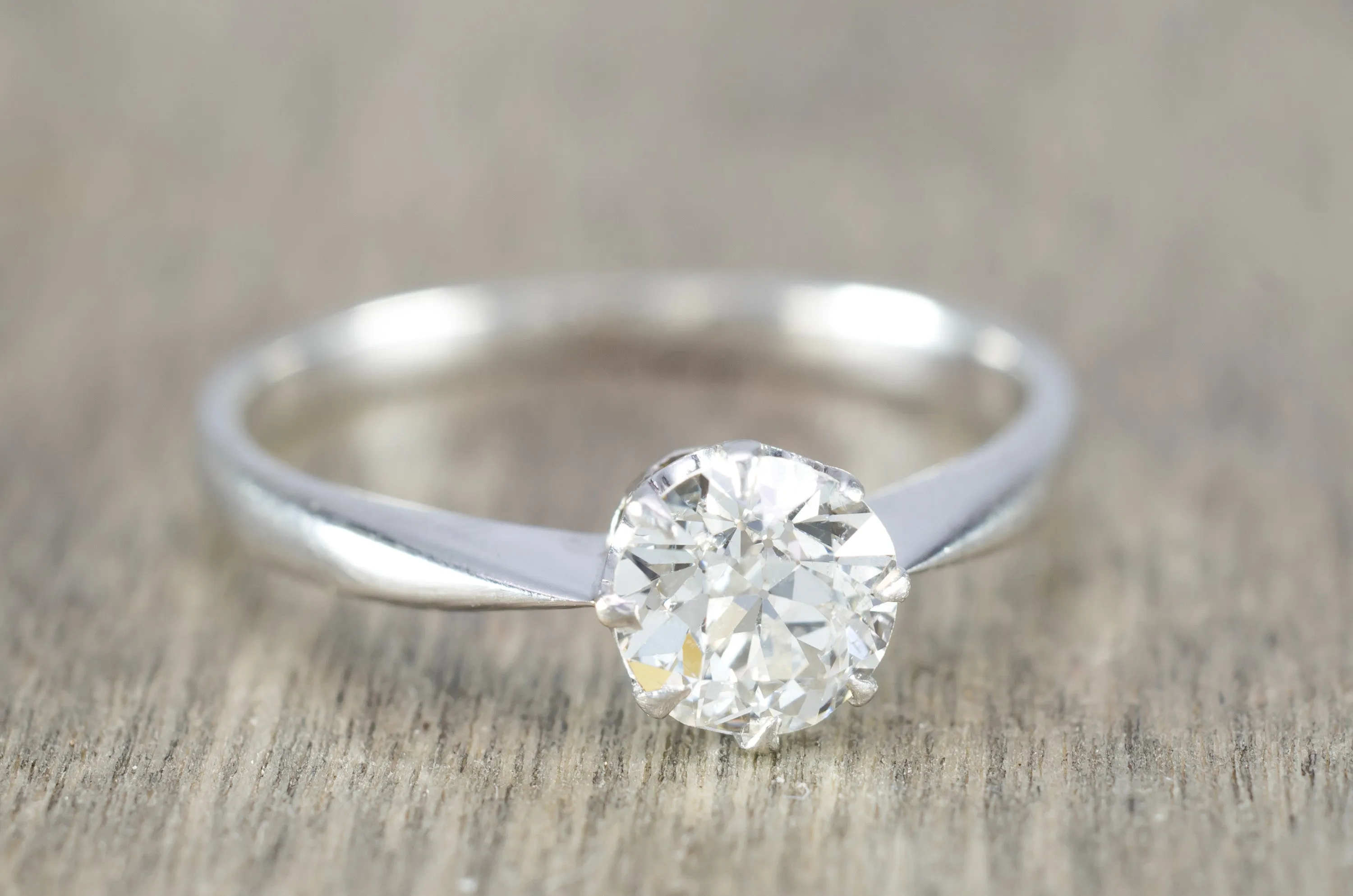 0.78CT OLD EUROPEAN CUT DIAMOND SOLITAIRE IN WHITE GOLD