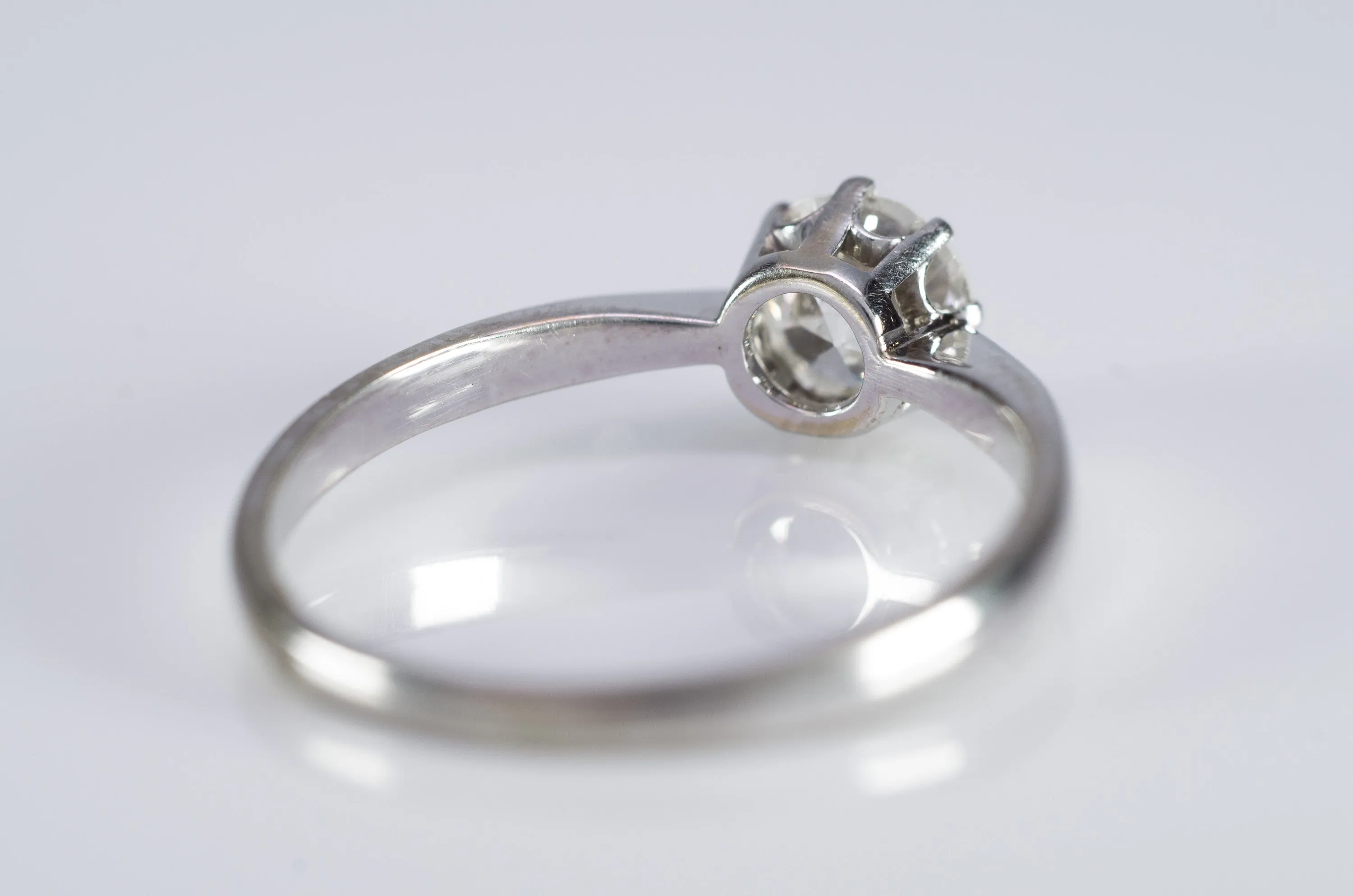 0.78CT OLD EUROPEAN CUT DIAMOND SOLITAIRE IN WHITE GOLD
