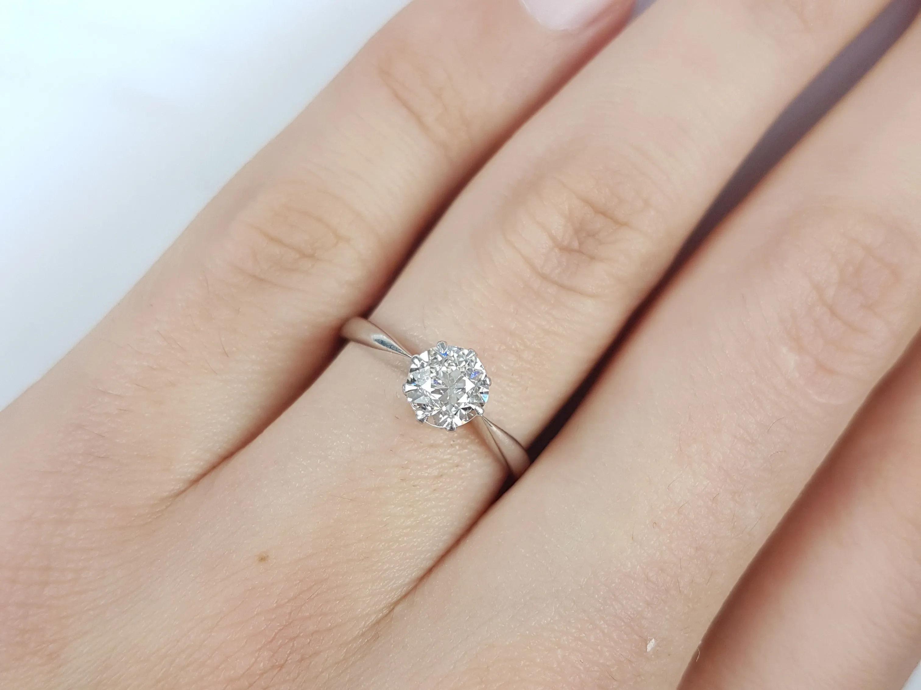 0.78CT OLD EUROPEAN CUT DIAMOND SOLITAIRE IN WHITE GOLD