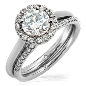 1 Ct Diamond Wedding Ring Set, 14k White Gold