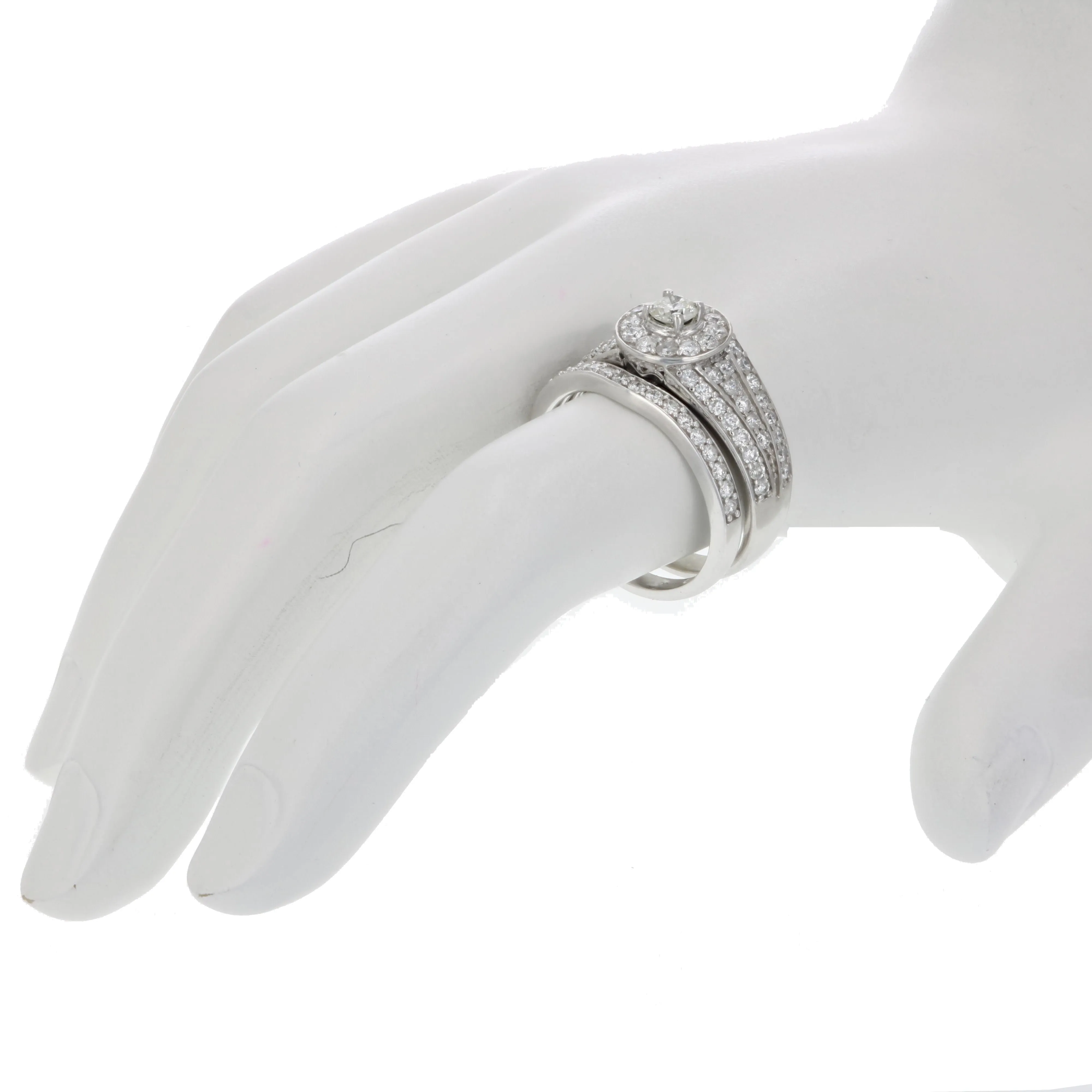 1 cttw Diamond Wedding & Engagement Rings Set