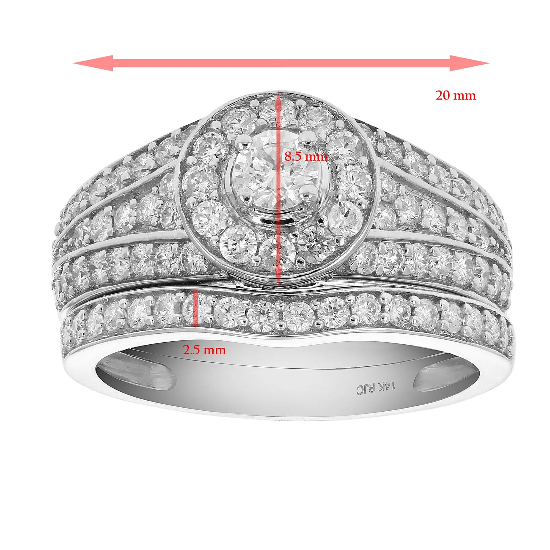 1 cttw Diamond Wedding & Engagement Rings Set