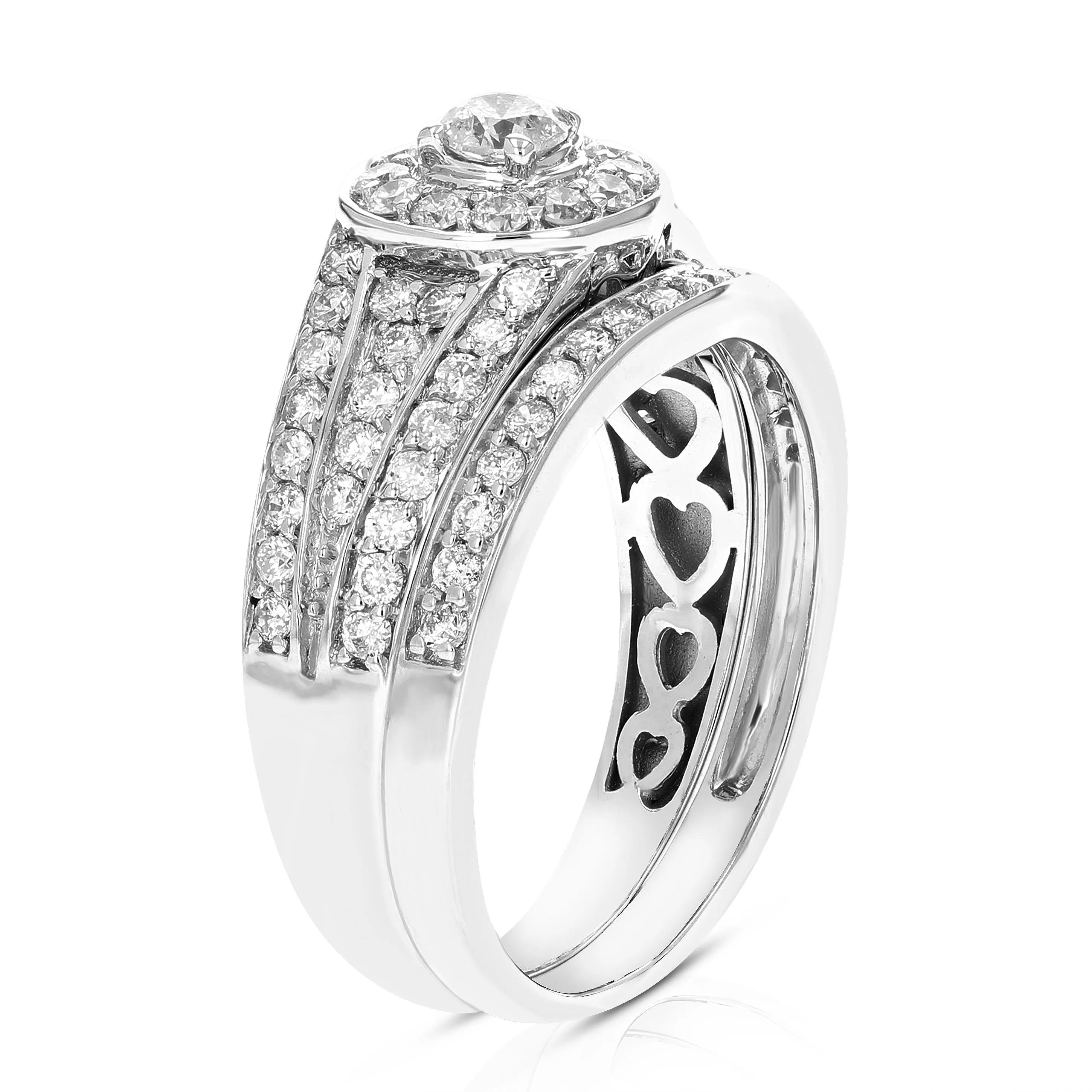 1 cttw Diamond Wedding & Engagement Rings Set