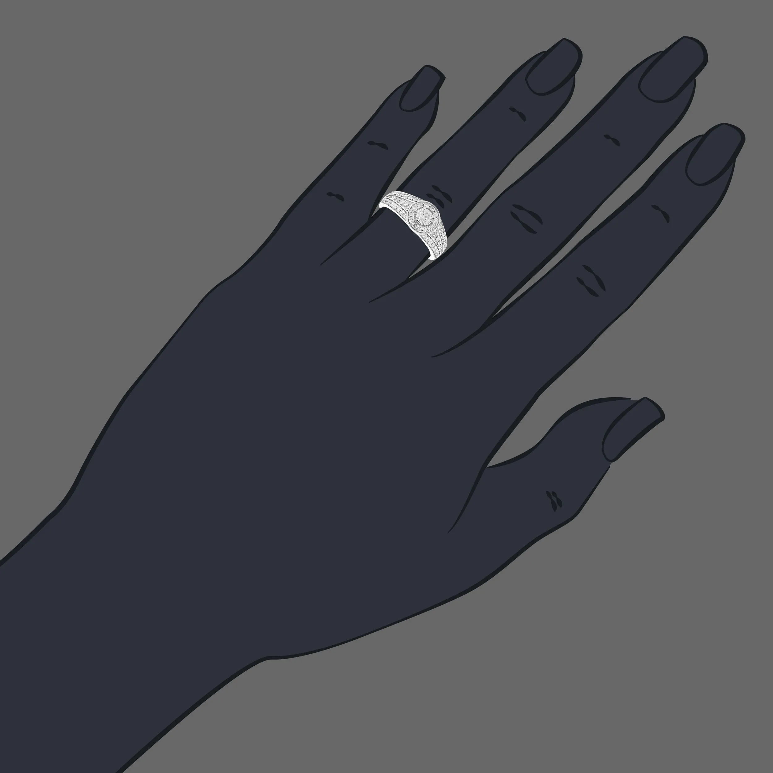 1 cttw Diamond Wedding & Engagement Rings Set