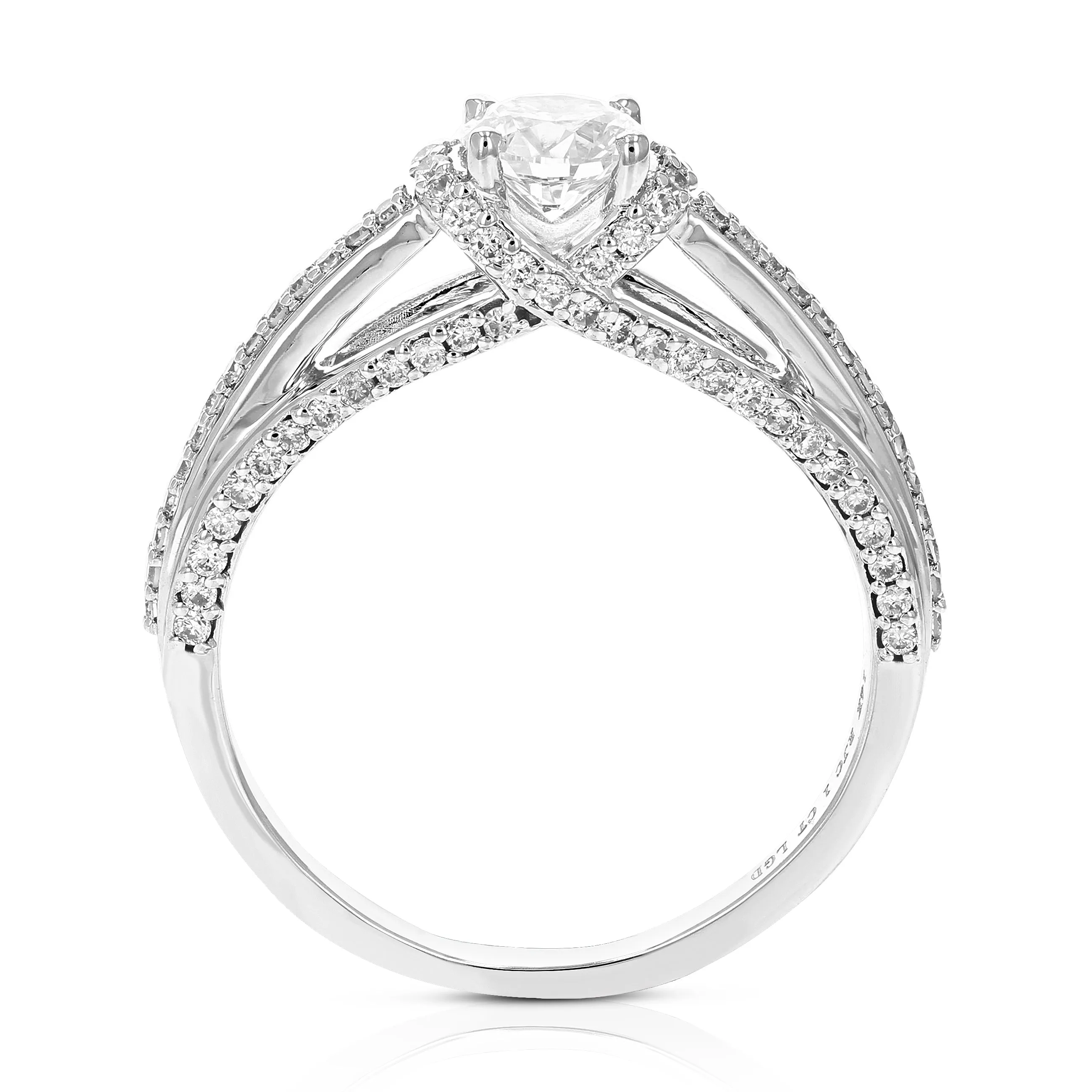 1 cttw Lab Grown Diamond Engagement Rings in 14K White Gold