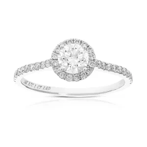 1 cttw Lab Grown Diamond Round Engagement Rings in 14K White Gold