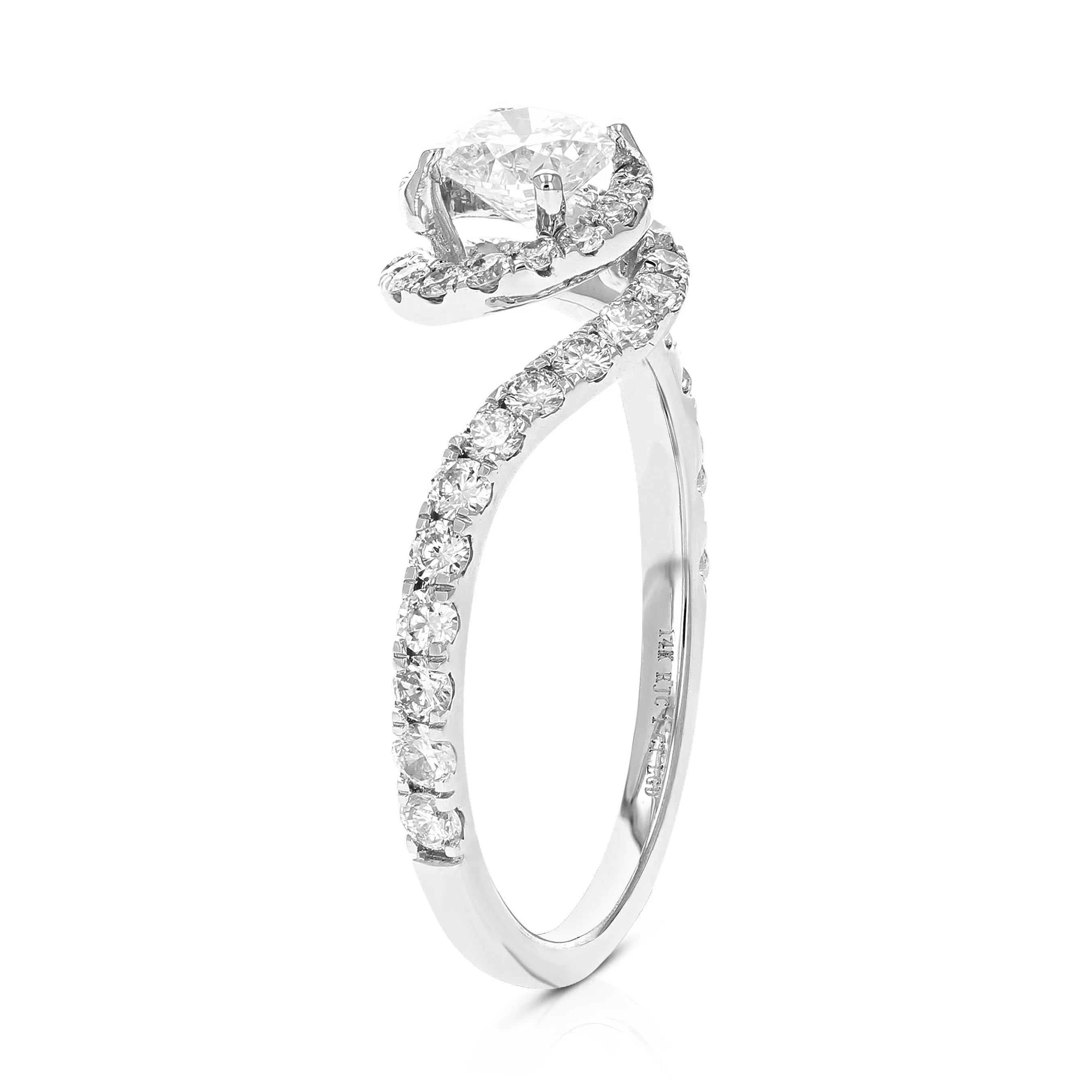 1 cttw Lab Grown Diamond Solitaire Wedding Rings in 14K White Gold