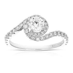 1 cttw Lab Grown Diamond Solitaire Wedding Rings in 14K White Gold