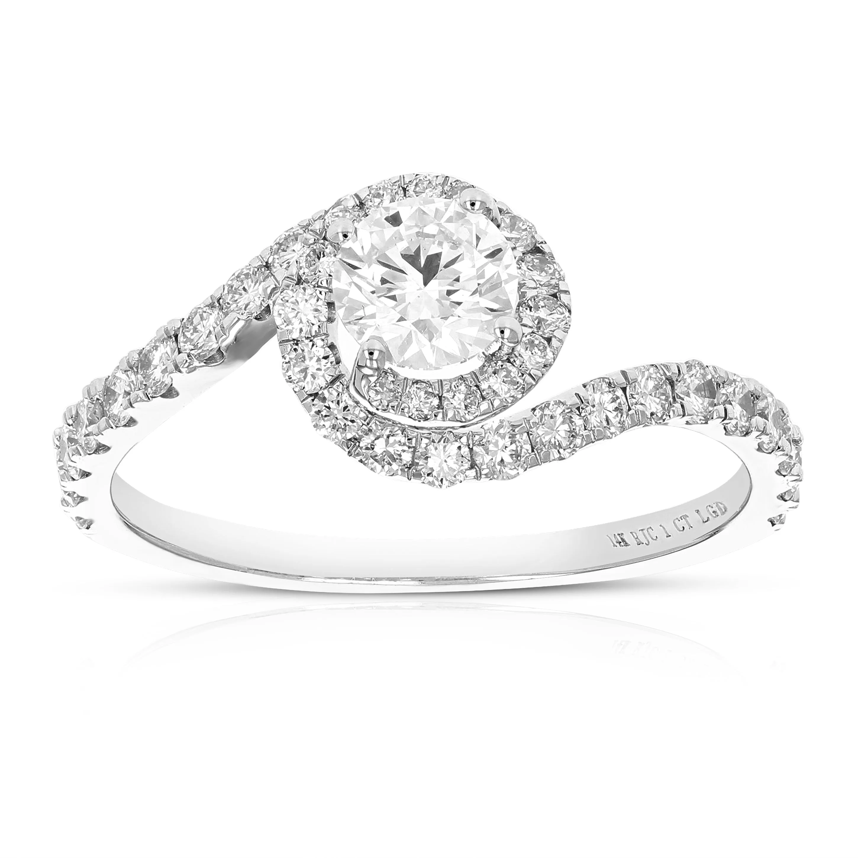 1 cttw Lab Grown Diamond Solitaire Wedding Rings in 14K White Gold