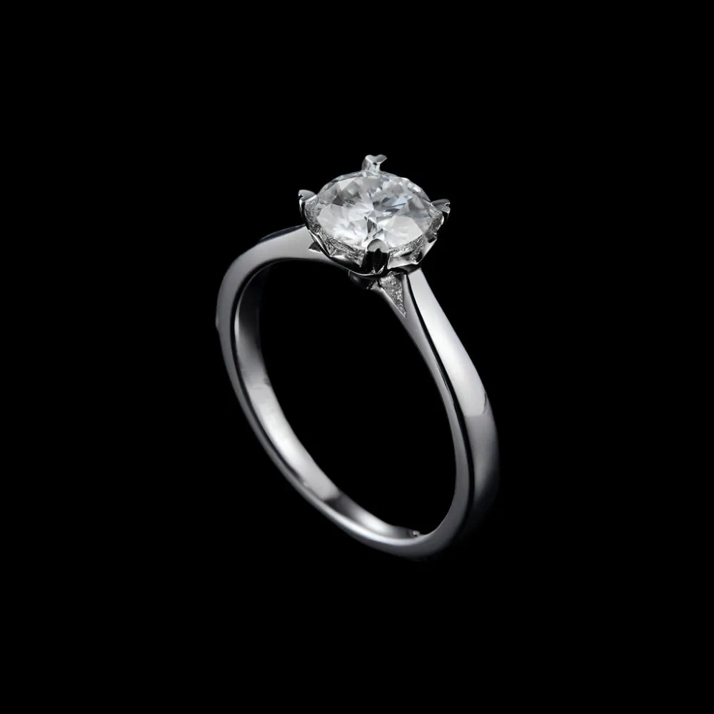 1.0 ct 6.5mm Round Diamond Solitaire Engagement Ring