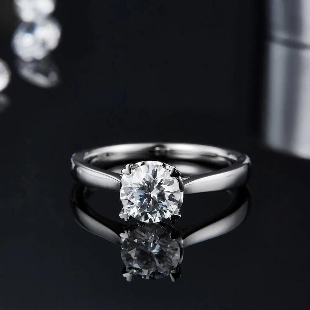 1.0 ct 6.5mm Round Diamond Solitaire Engagement Ring