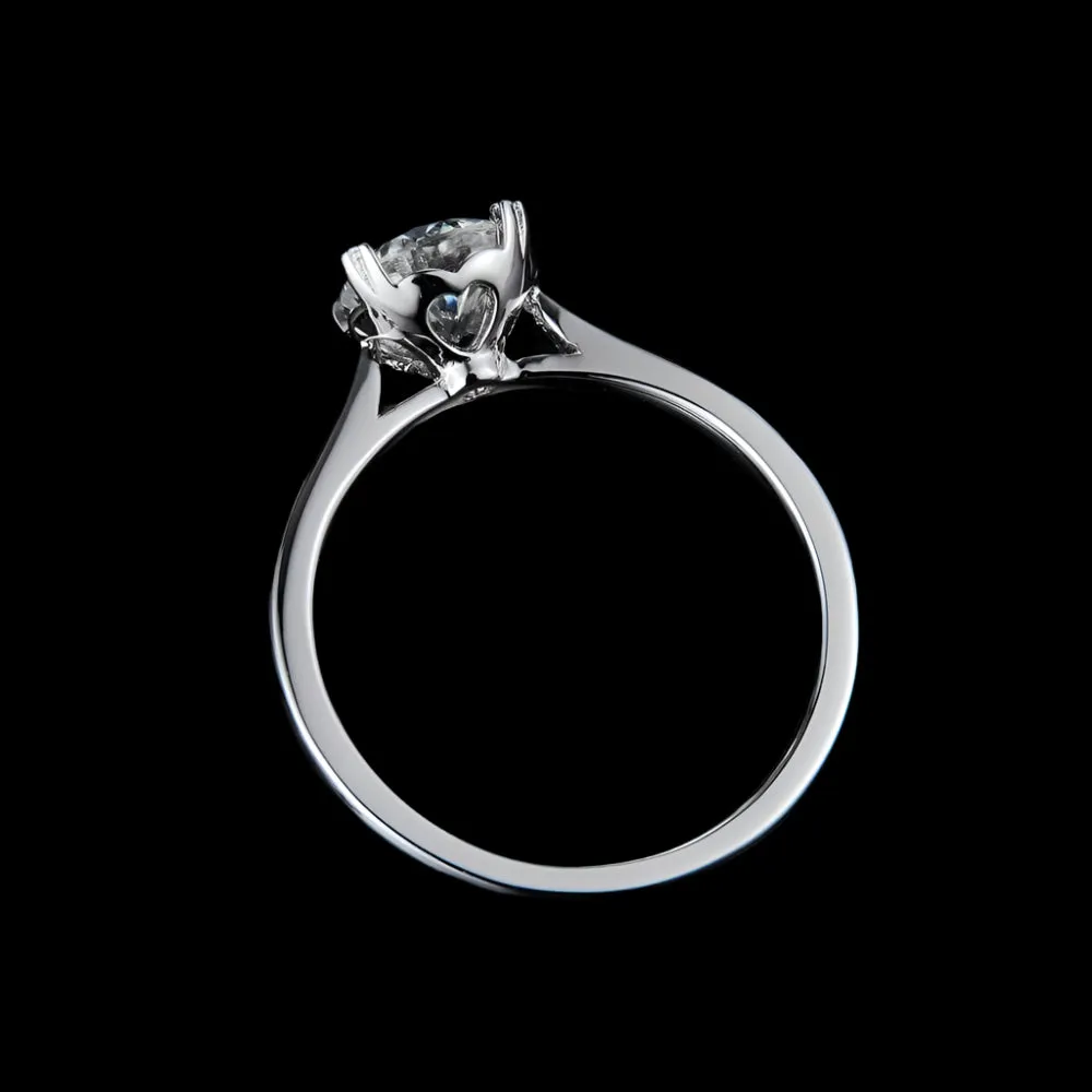 1.0 ct 6.5mm Round Diamond Solitaire Engagement Ring