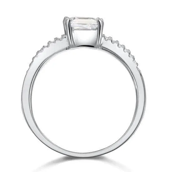 1.0 Ct Princess-Cut Diamond Classic Engagement Ring
