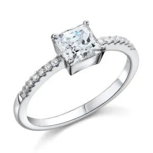 1.0 Ct Princess-Cut Diamond Classic Engagement Ring