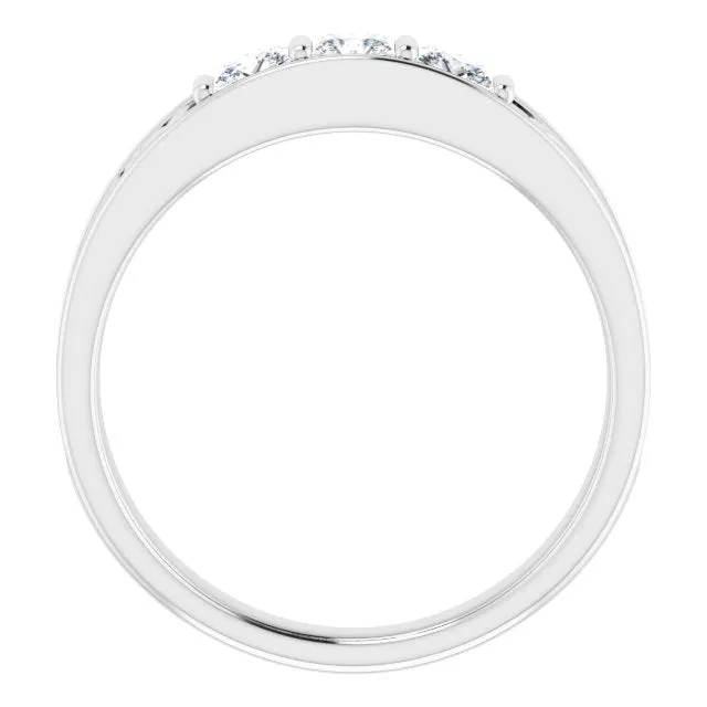 1.0 ctw Bar Set Princess Diamond Men's Ring Filigree Accent