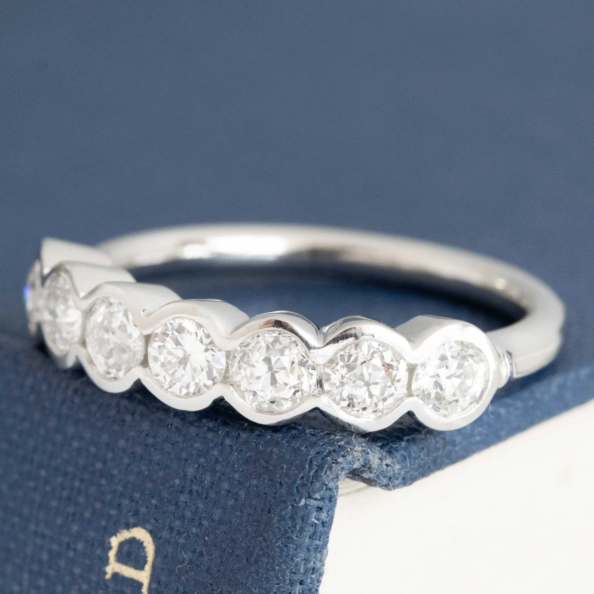1.00ctw Old European Cut Diamond Half Bezel Band