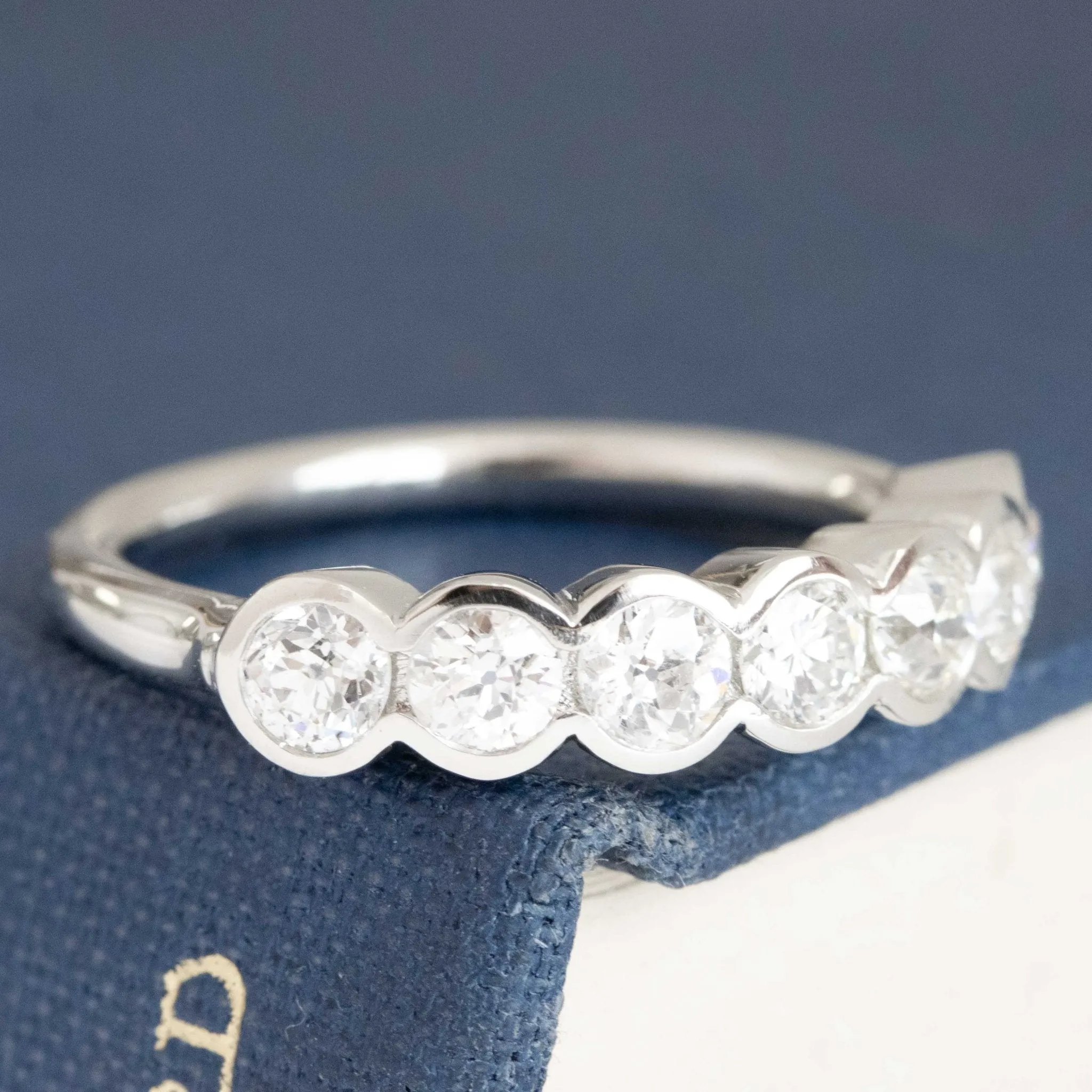 1.00ctw Old European Cut Diamond Half Bezel Band