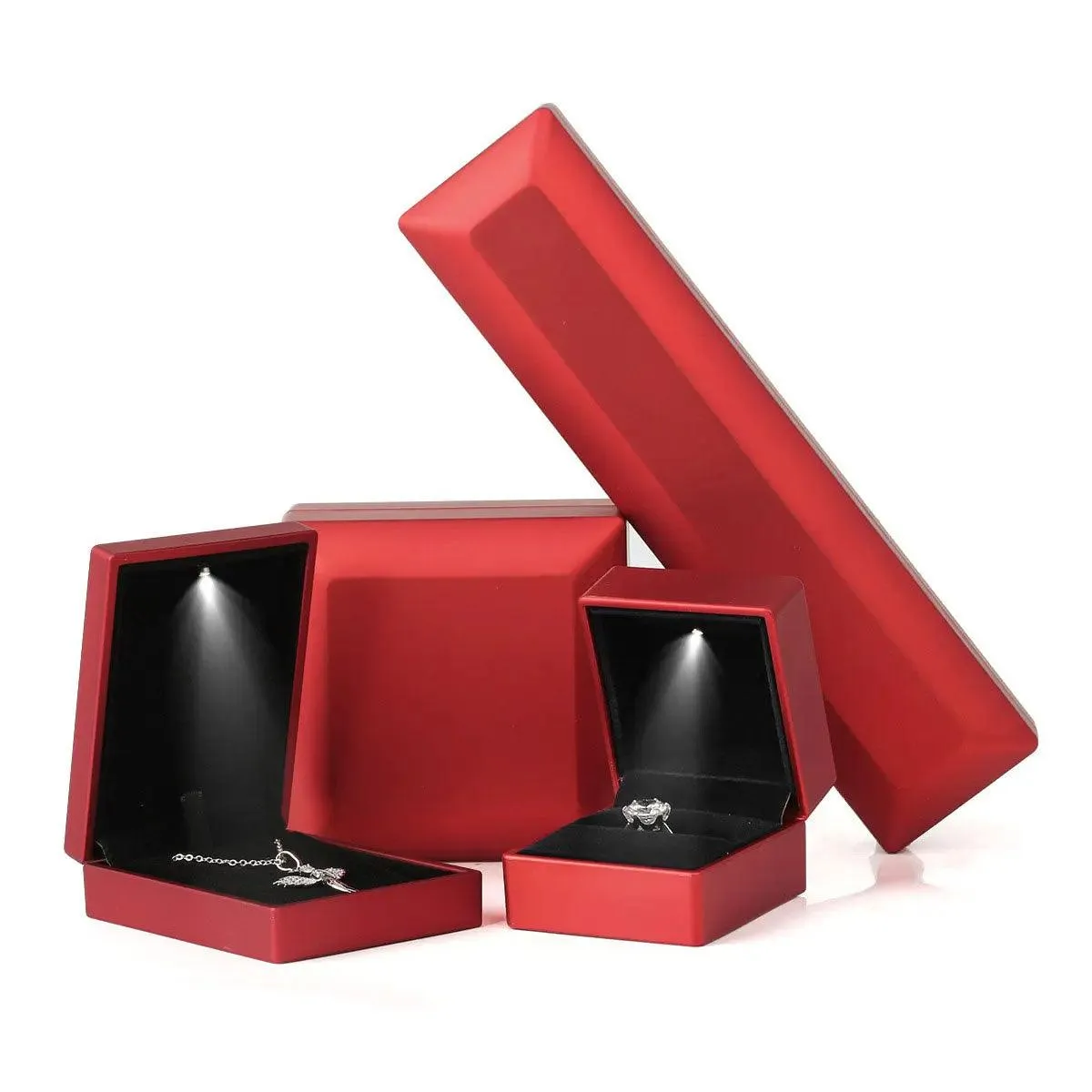 100PCS Cheap Custom Wholesale Jewelry Boxes with LED Light