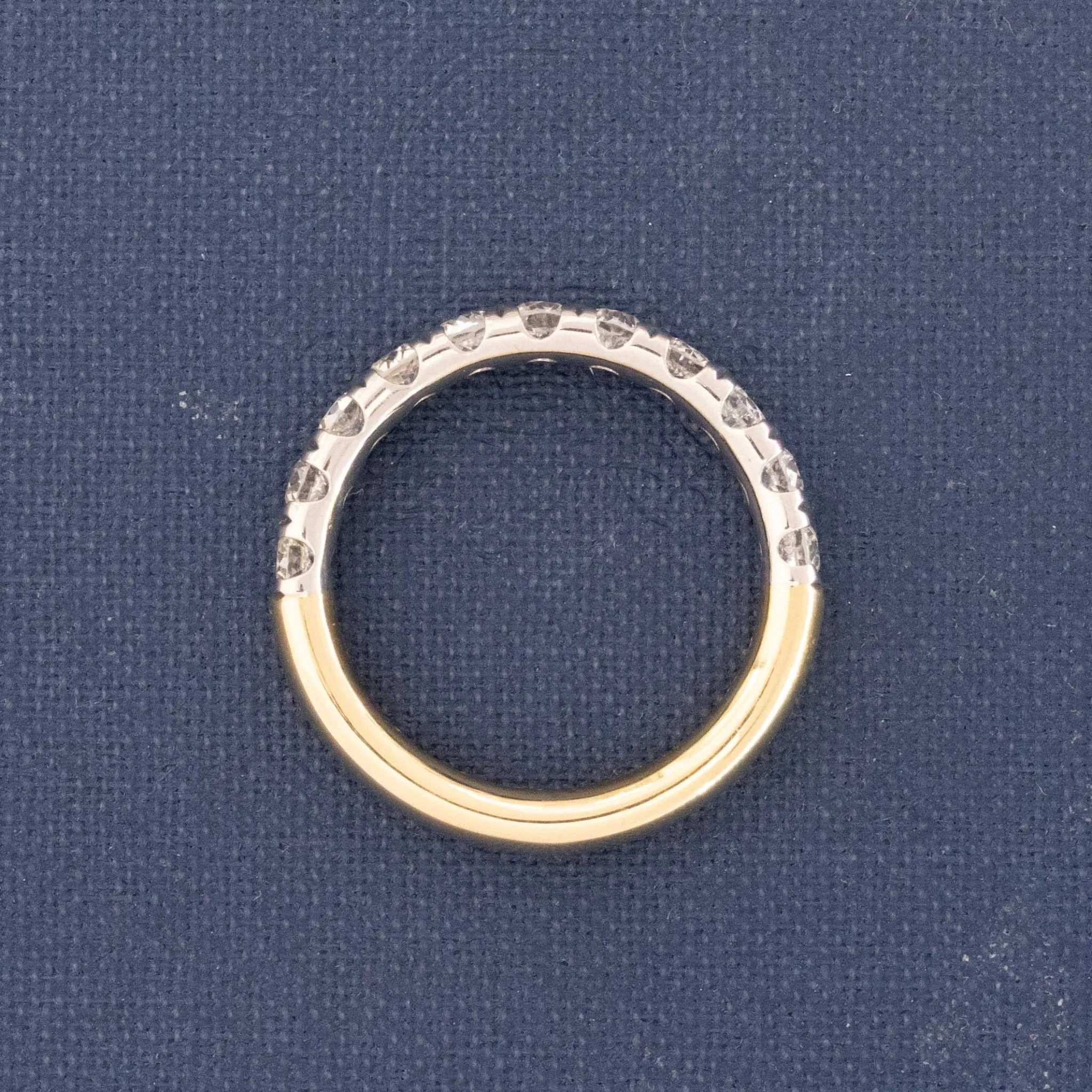 1.01ctw Old European Cut Diamond Half-Eternity Yin-Yang Band
