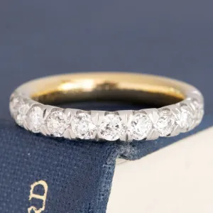 1.01ctw Old European Cut Diamond Half-Eternity Yin-Yang Band