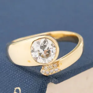1.02ct Old European Cut Diamond Bypass Ring, GIA K VS1