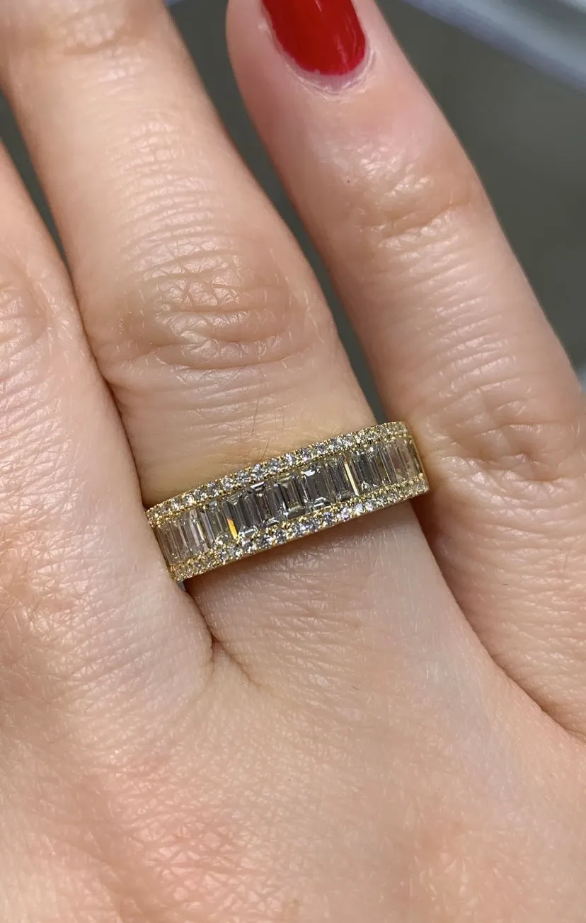 1.02CT TW Diamond Three Row Anniversary, Eternity Band