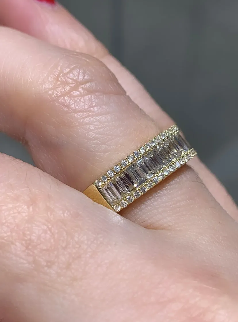 1.02CT TW Diamond Three Row Anniversary, Eternity Band