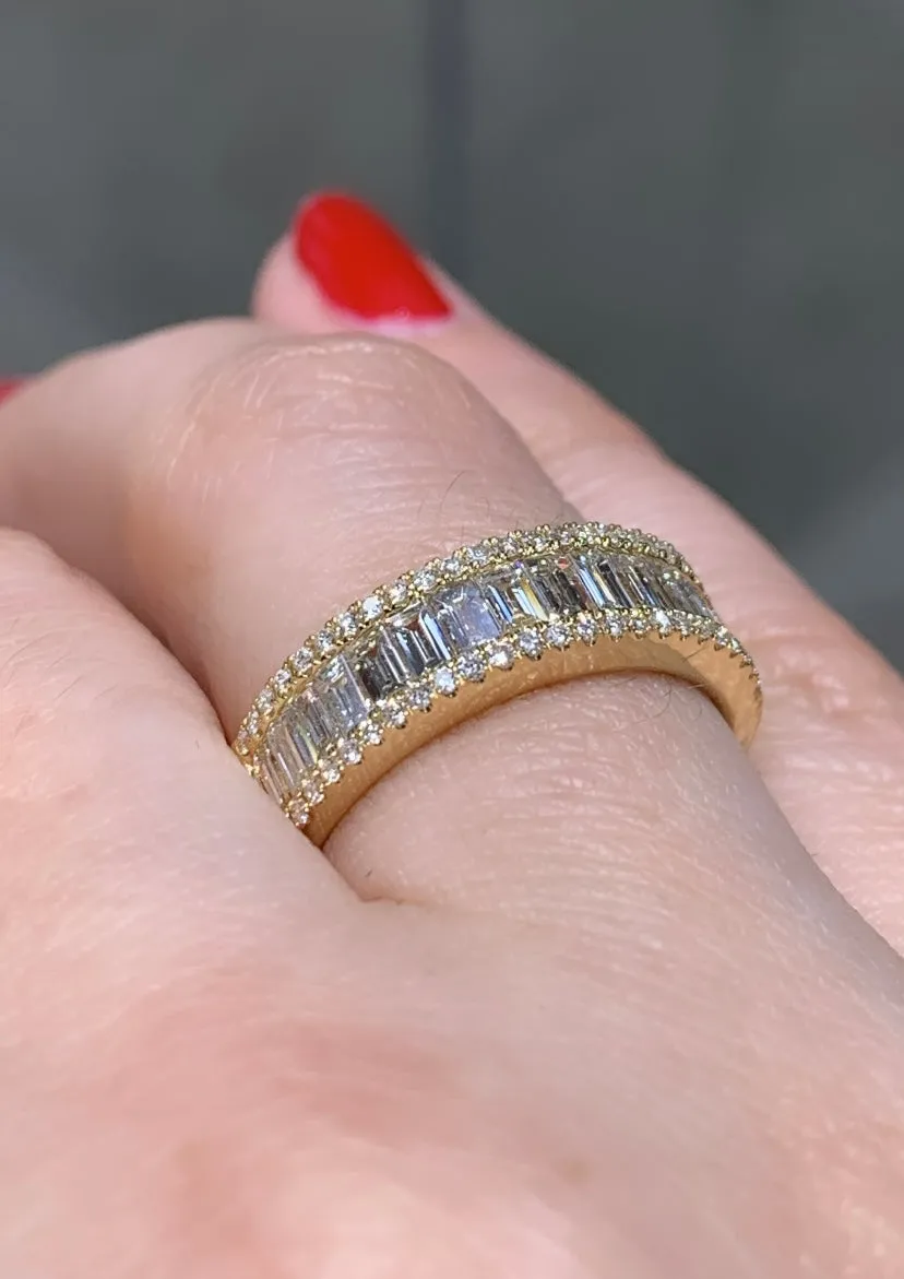 1.02CT TW Diamond Three Row Anniversary, Eternity Band