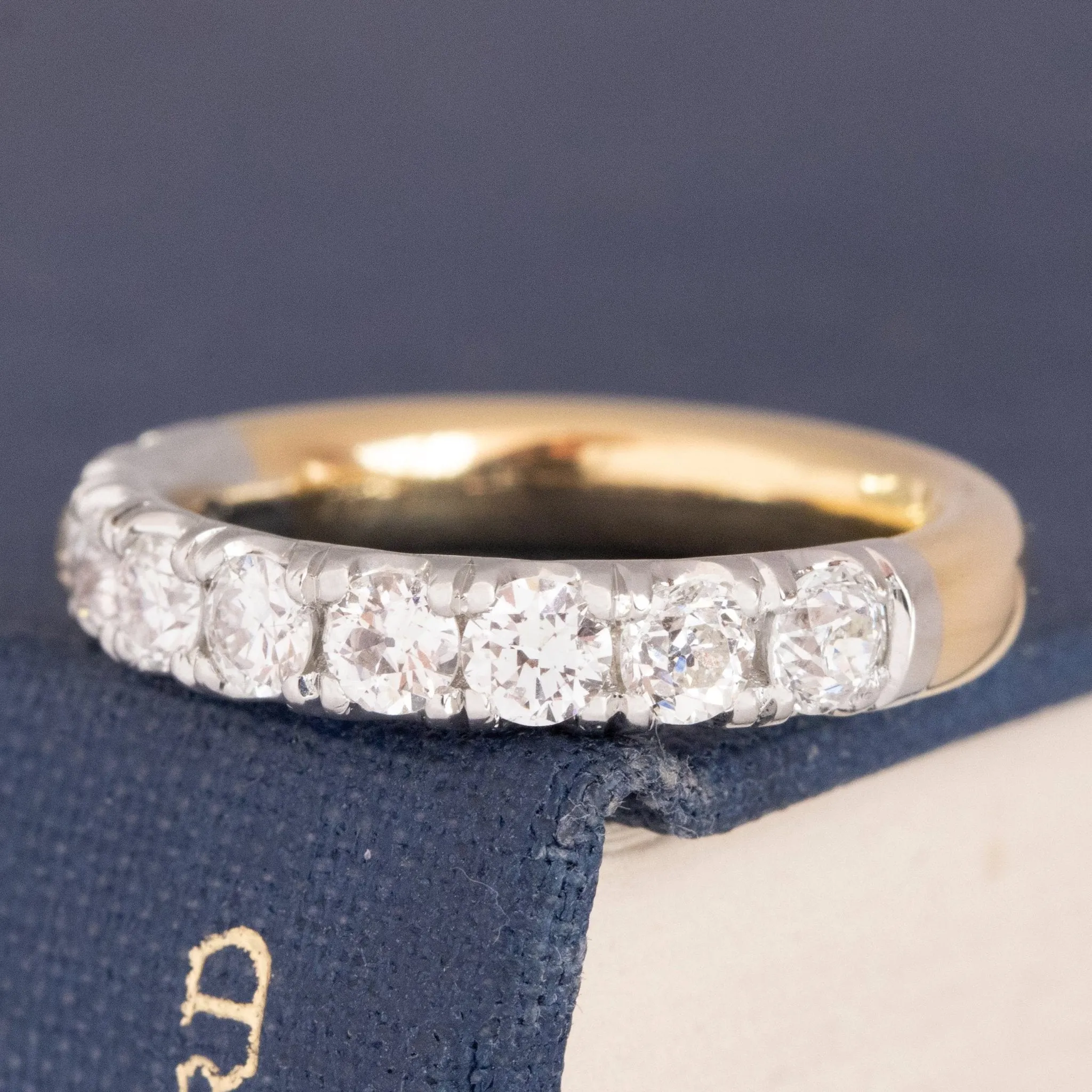 1.03ctw Old European Cut Diamond Yin-Yang Half Eternity Band