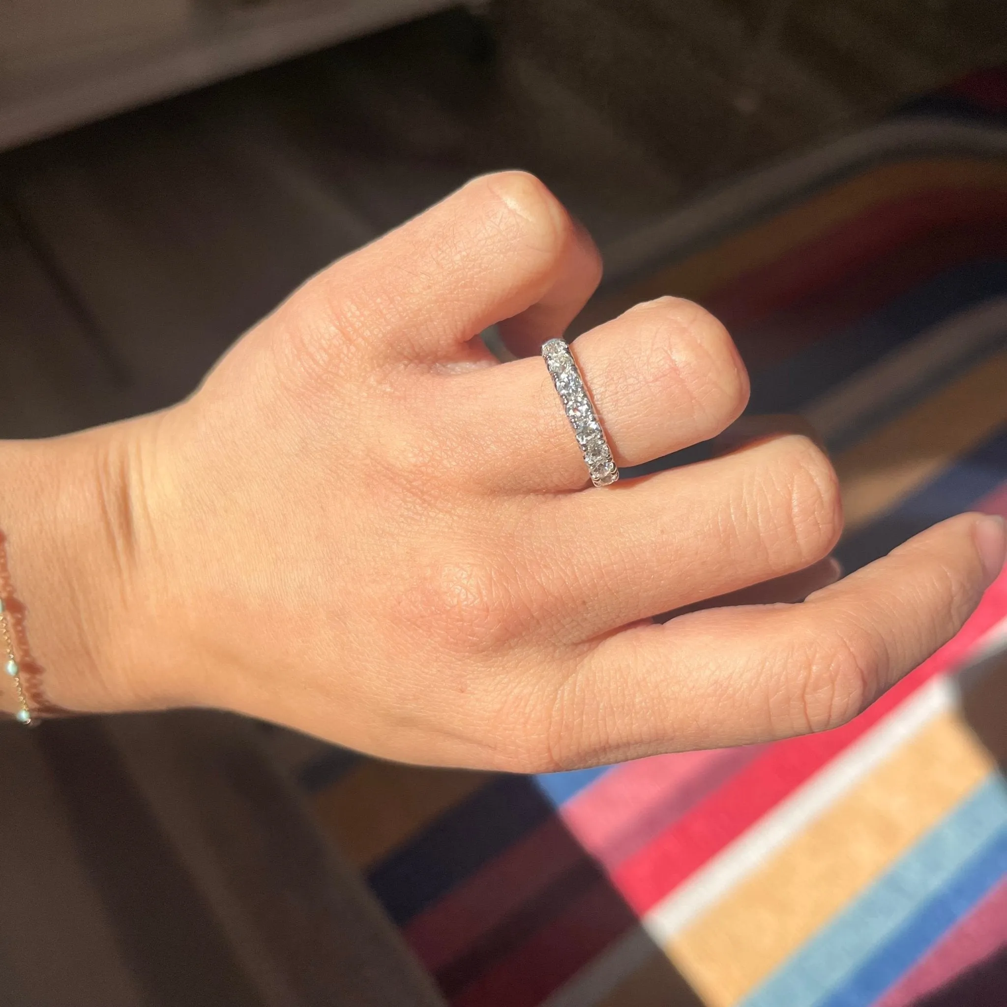 1.03ctw Old European Cut Diamond Yin-Yang Half Eternity Band