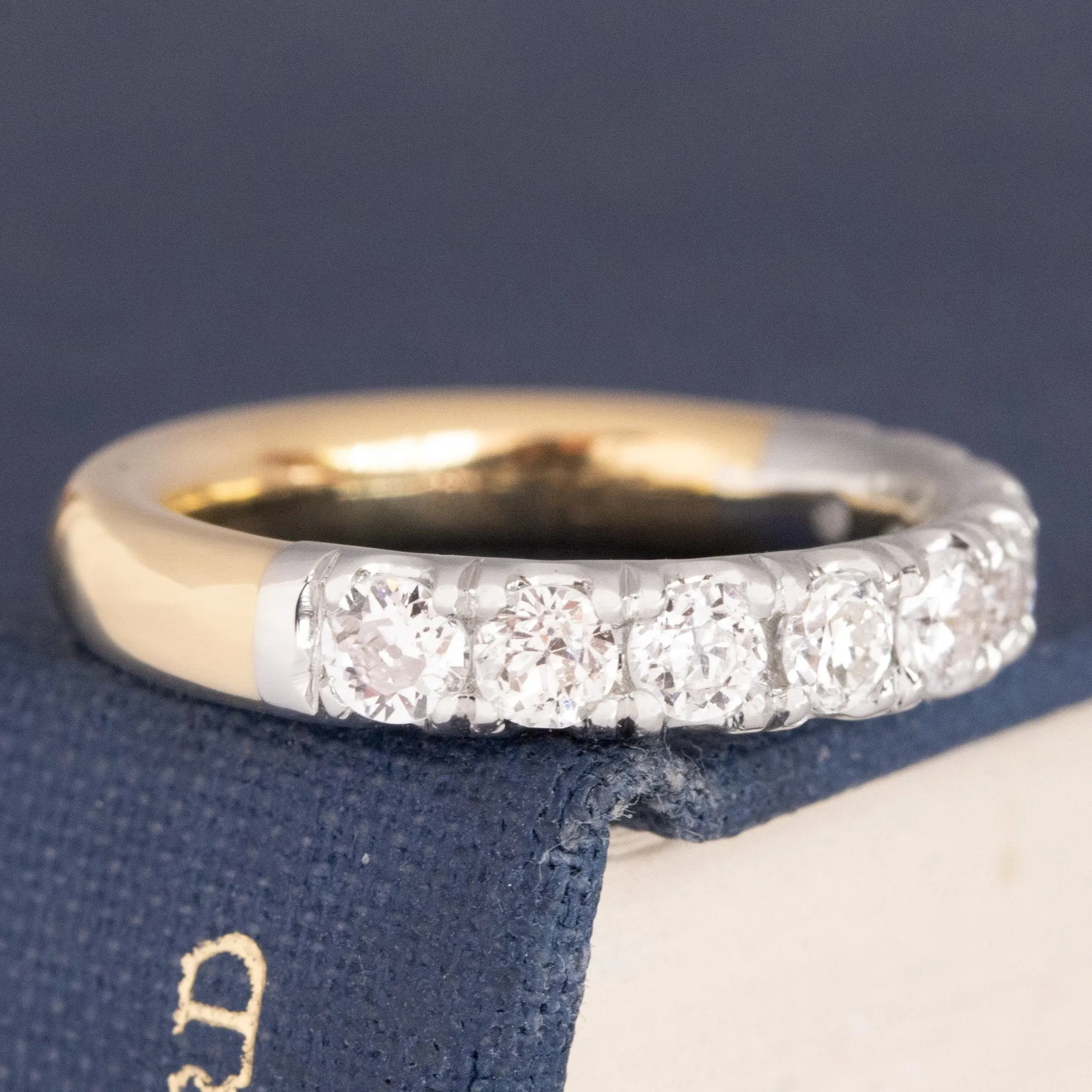1.03ctw Old European Cut Diamond Yin-Yang Half Eternity Band