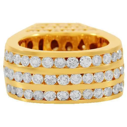 10K Solid Yellow Gold Mens Diamond Pinky Ring 9.00 Ctw