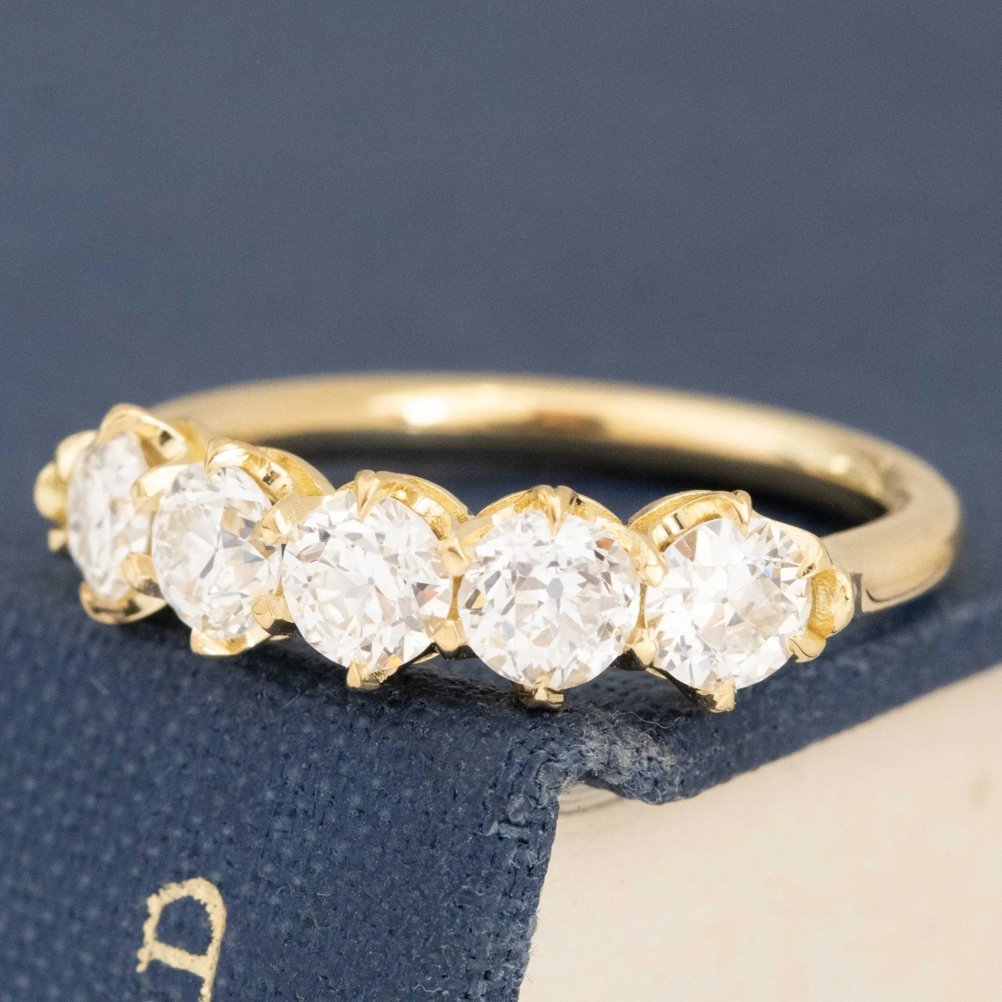 1.10ctw Old European Cut Diamond 5-Stone Band
