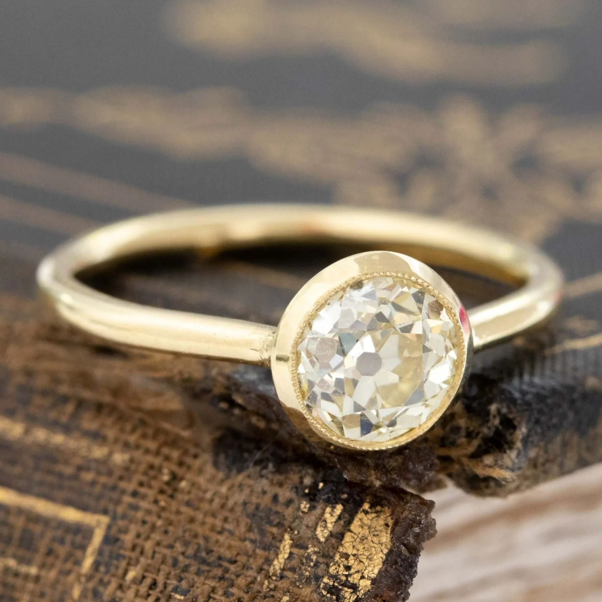 1.13ct Old European Cut Solitaire, GIA Fancy Yellow VS2