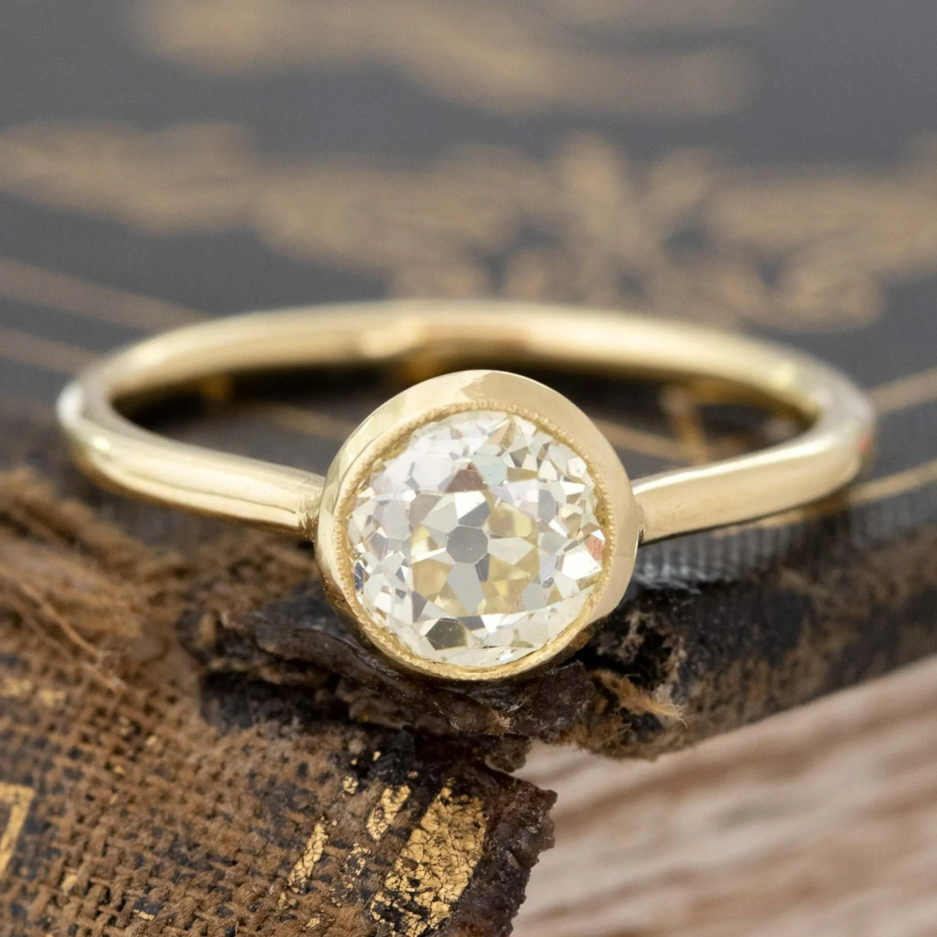 1.13ct Old European Cut Solitaire, GIA Fancy Yellow VS2