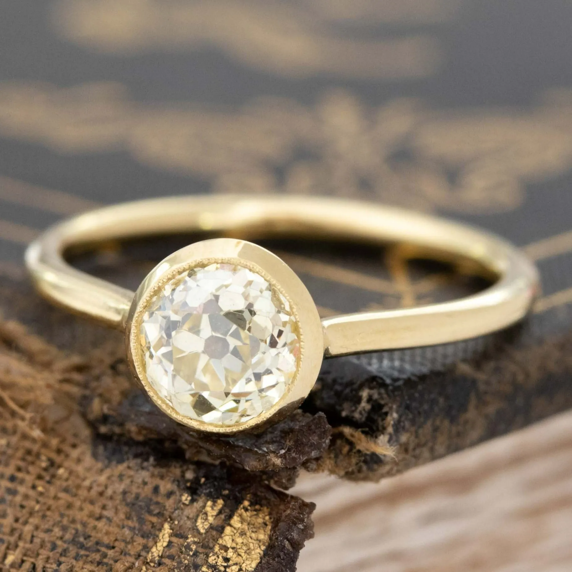 1.13ct Old European Cut Solitaire, GIA Fancy Yellow VS2