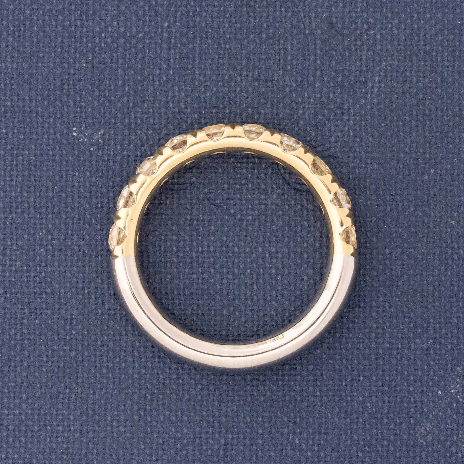 1.17ctw Old European Cut Diamond Half-Eternity Yin-Yang Band