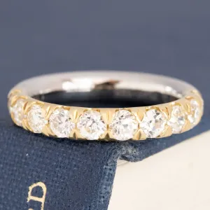 1.17ctw Old European Cut Diamond Half-Eternity Yin-Yang Band