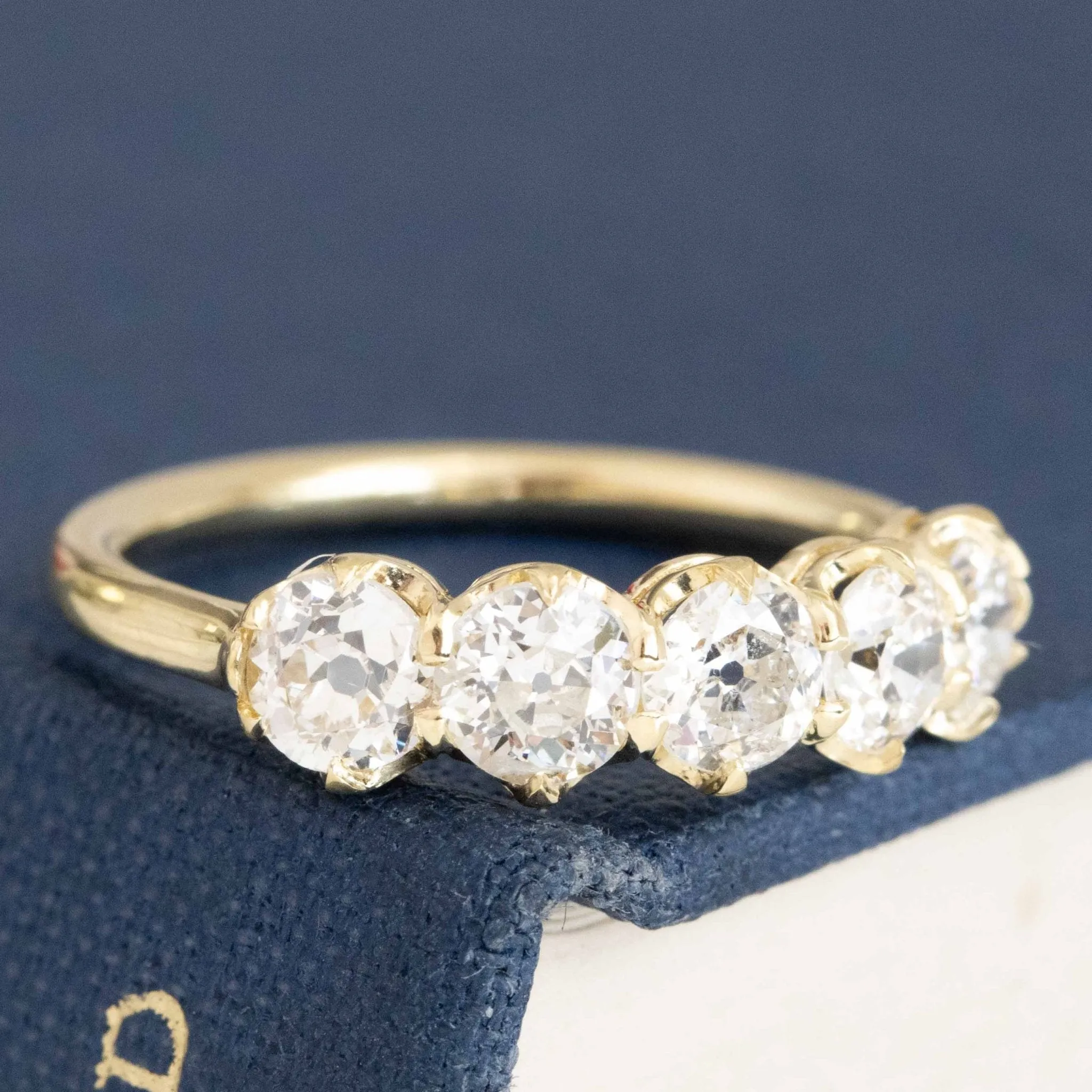 1.19ctw Old European Cut Diamond 5-Stone Band