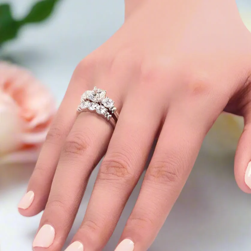 1.25 Carat Created Diamond 2-Pc Ring Set